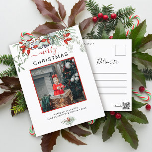 Cartes Pour Fêtes Annuelles Joyeux Noël Photo Aquarelle Vacances