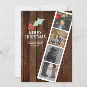 Cartes Pour Fêtes Annuelles Joyeux Noël Photo Booth Holly Et Wood