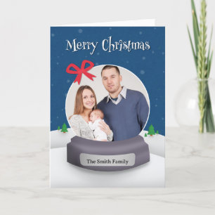 Cartes Pour Fêtes Annuelles Joyeux Noël Photo Custom Snow Globe