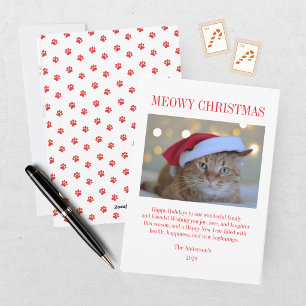 Cartes Pour Fêtes Annuelles Joyeux Noël Photo de chat