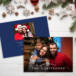 Cartes Pour Fêtes Annuelles Joyeux Noël Photo de famille Élégant Noël