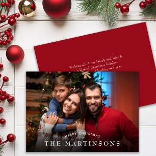 Cartes Pour Fêtes Annuelles Joyeux Noël Photo de Famille Élégant Noël