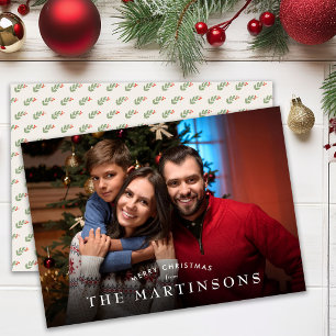 Cartes Pour Fêtes Annuelles Joyeux Noël Photo de Famille Élégant Noël
