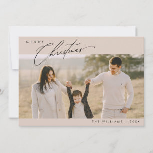 Cartes Pour Fêtes Annuelles Joyeux Noël, Photo de famille minimaliste moderne