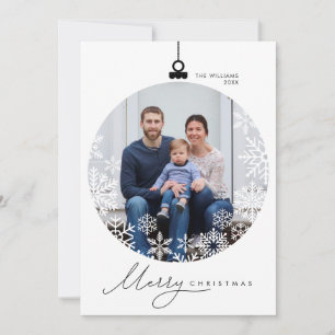 Cartes Pour Fêtes Annuelles Joyeux Noël, photo de famille minimaliste moderne