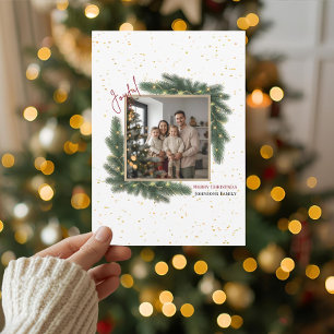 Cartes Pour Fêtes Annuelles Joyeux Noël Photo de Famille Personnalisée de Fête