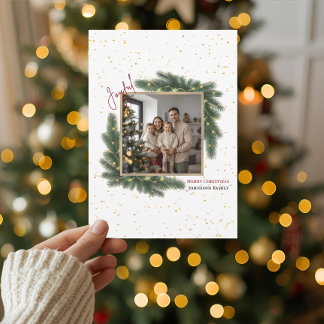 Cartes Pour Fêtes Annuelles Joyeux Noël Photo de Famille Personnalisée de Fête