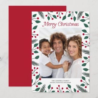 Cartes Pour Fêtes Annuelles Joyeux Noël Photo de feuillage