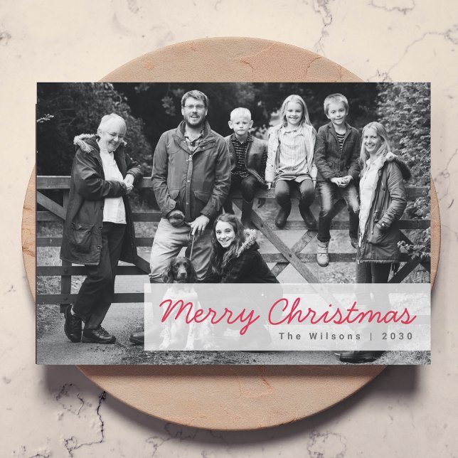 Cartes Pour Fêtes Annuelles Joyeux Noël | Photo de groupe familial moderne (Créateur téléchargé)