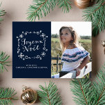 Cartes Pour Fêtes Annuelles Joyeux Noel Photo de Noël Aquarelle Flèches de nei<br><div class="desc">Célébrez la saison avec cette belle carte de vacances avec votre photo à côté de l'art festif de typographie Joyeux Noel dressé contre un arrière - plan de votre choix de couleur. L'arrière est ornée d'un motif de flocon de neige couleur hiver. Festif et amusant mais simple et classique -...</div>