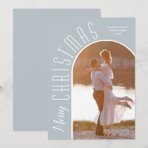 Cartes Pour Fêtes Annuelles Joyeux Noël Photo Dusty Blue