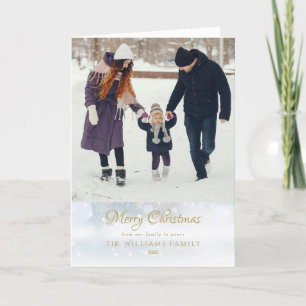 Cartes Pour Fêtes Annuelles Joyeux Noël Photo Élégant Givre d'Hiver