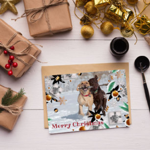 Cartes Pour Fêtes Annuelles Joyeux Noël Photo Famille Animaux de compagnie Jou