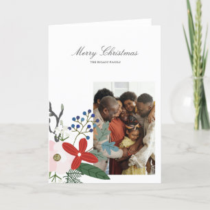 Cartes Pour Fêtes Annuelles Joyeux Noël Photo Florale