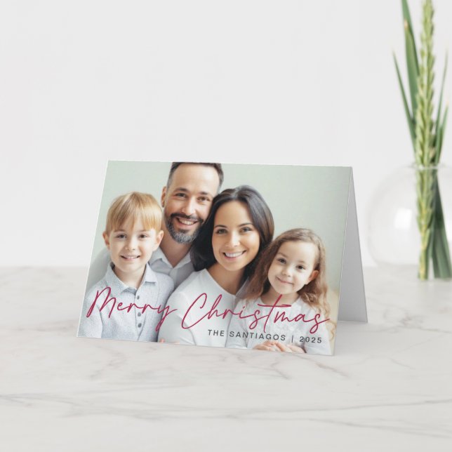 Cartes Pour Fêtes Annuelles Joyeux Noël Photo moderne (Devant)