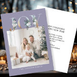 Cartes Pour Fêtes Annuelles Joyeux Noël ! Photo moderne, simple<br><div class="desc">Carte de vacances photo "Joy-Joyeux Noël" spécifique au client. Célébrez la joie de la saison des Fêtes avec ce carte photo magnifiquement conçu et personnalisable. L'élégant arrière - plan violet encadre parfaitement votre photo de famille personnelle, ce qui fait que vos salutations de vacances se démarquent avec style. De l'autre...</div>