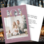 Cartes Pour Fêtes Annuelles Joyeux Noël ! Photo moderne, simple<br><div class="desc">Carte de vacances photo "Joy-Joyeux Noël" spécifique au client. Célébrez la joie de la saison des Fêtes avec ce carte photo magnifiquement conçu et personnalisable. L'élégant arrière - plan de baies encadre parfaitement votre photo de famille personnelle, ce qui fait que vos salutations de vacances se démarquent avec style. De...</div>