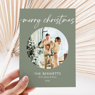 Cartes Pour Fêtes Annuelles Joyeux Noël Photo Moderne Tendance