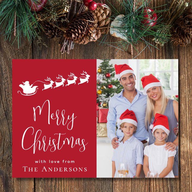 Cartes Pour Fêtes Annuelles Joyeux Noël Photo Père Noël (Share the love and warmth of the holiday season with your personalized photo Christmas card)