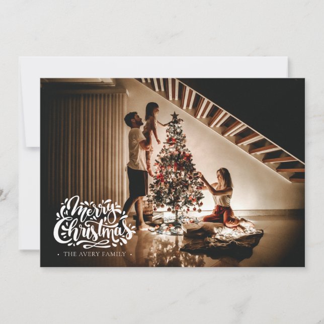 Cartes Pour Fêtes Annuelles Joyeux Noël Photo personnalisée Deer Idyll (Devant)