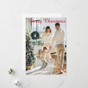 Cartes Pour Fêtes Annuelles Joyeux Noël photo personnalisée Flat Holiday Card
