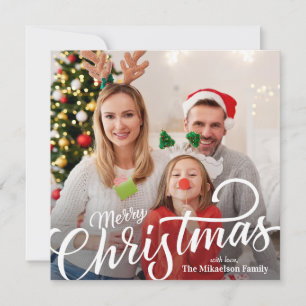 Cartes Pour Fêtes Annuelles Joyeux Noël Photo Simple