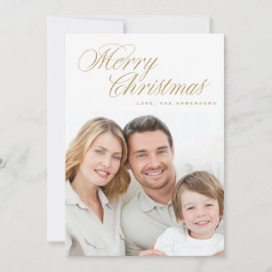 Cartes Pour Fêtes Annuelles Joyeux Noël Photo Traditionnel Faux Or