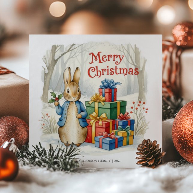 Cartes Pour Fêtes Annuelles Joyeux Noël Pierre Lapin (Créateur téléchargé)