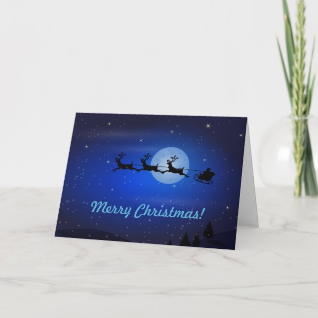 Cartes Pour Fêtes Annuelles Joyeux Noël pilotant Père Noël (Devant)
