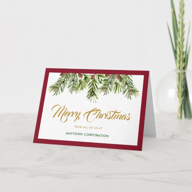 Cartes Pour Fêtes Annuelles Joyeux Noël Pine Directions générales Noël d'entre (Devant)