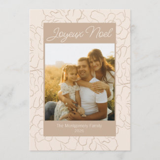Cartes Pour Fêtes Annuelles Joyeux Noel Pinecone Floral Famille Photo
