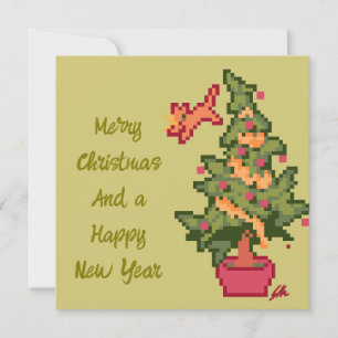 Cartes Pour Fêtes Annuelles Joyeux Noël, pixel art, pixelart
