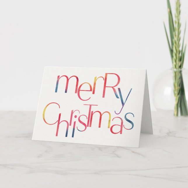 Cartes Pour Fêtes Annuelles Joyeux Noël plié non photo simple (Devant)