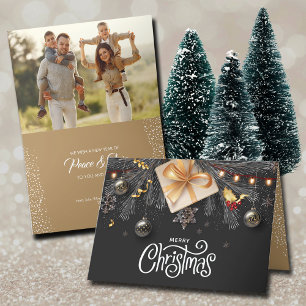Cartes Pour Fêtes Annuelles Joyeux Noël Plié Photo