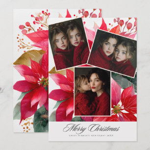 Cartes Pour Fêtes Annuelles Joyeux Noël Poinsettia Fleurs fête 3 photo