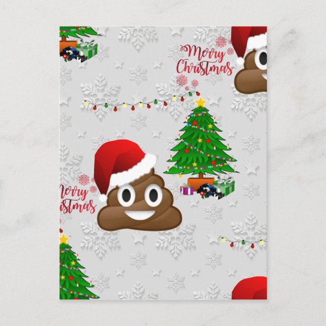 Cartes Pour Fêtes Annuelles joyeux noël poo émoji (Devant)