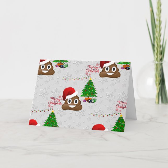 Cartes Pour Fêtes Annuelles joyeux noël poo émoji (Devant)