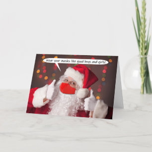 Cartes Pour Fêtes Annuelles Joyeux Noël Portez votre Masque Visage Père Noël H