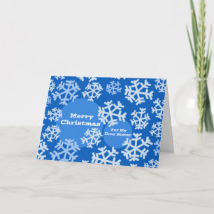 Cartes Pour Fêtes Annuelles Joyeux Noël pour ma chère soeur, flocons de neige
