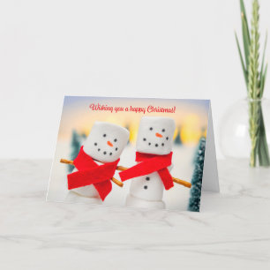 Cartes Pour Fêtes Annuelles Joyeux Noël pour tout marshmallow bonhomme de neig
