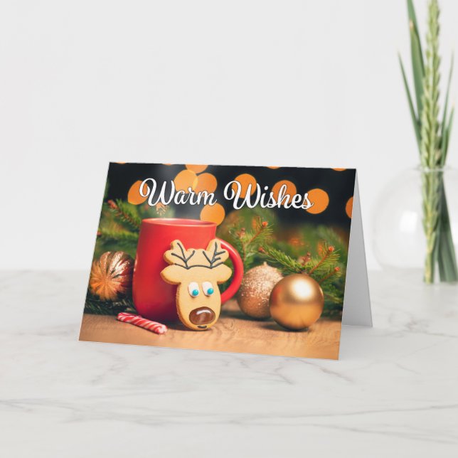 Cartes Pour Fêtes Annuelles Joyeux Noël Pour Toute Personne Reindeer Cookie (Devant)