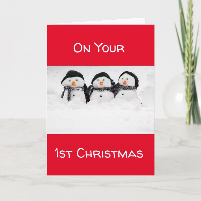 Cartes Pour Fêtes Annuelles Joyeux Noël pour votre **1er NOËL** Noël Vacances  (Devant)