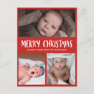 Cartes Pour Fêtes Annuelles Joyeux Noël   Première photo de Noël de bébé   Rou