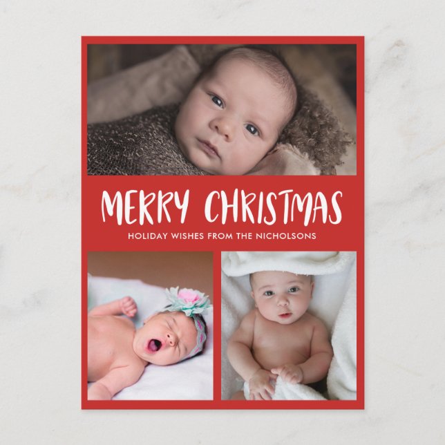 Cartes Pour Fêtes Annuelles Joyeux Noël | Première photo de Noël de bébé | Rou (Devant)