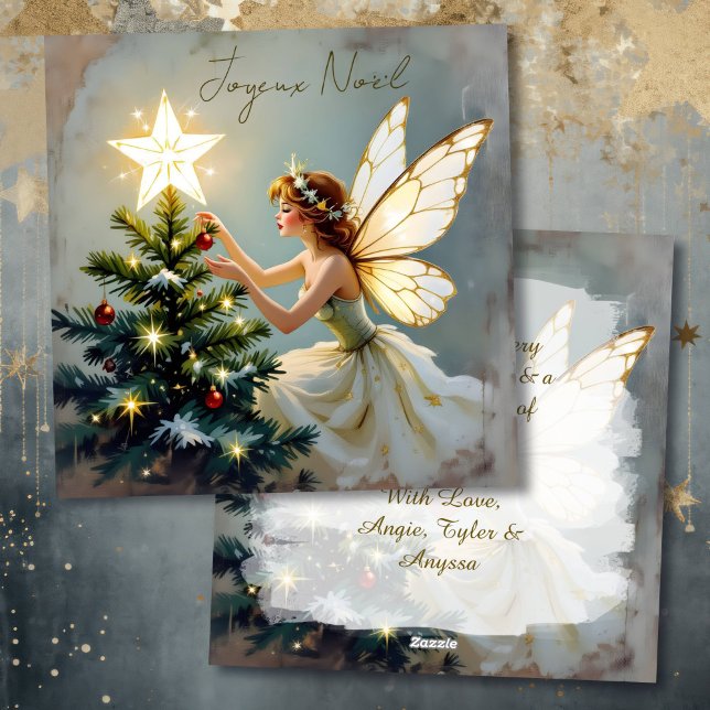 Cartes Pour Fêtes Annuelles Joyeux Noël | Pretty Fairy Personalized Christmas (Créateur téléchargé)