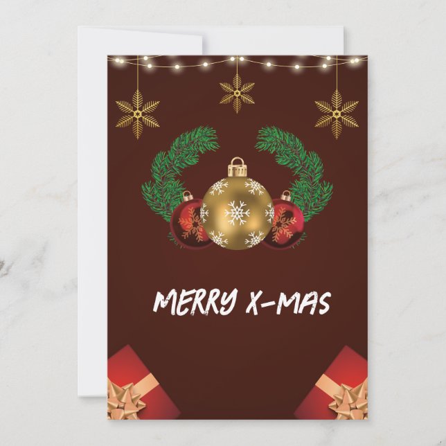 Cartes Pour Fêtes Annuelles Joyeux Noël Red Modern (Devant)