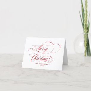 Cartes Pour Fêtes Annuelles Joyeux Noël Red Script
