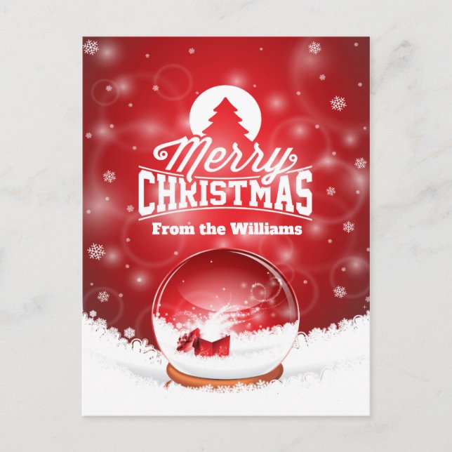 Cartes Pour Fêtes Annuelles Joyeux Noël Red Snowflakes Souhait personnalisé (Devant)