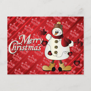 Cartes Pour Fêtes Annuelles Joyeux Noël Red Snowman