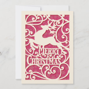 Cartes Pour Fêtes Annuelles Joyeux Noël Reindeer Silhouettes Snowflake